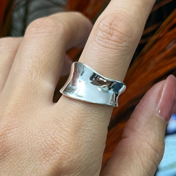 S925 Silver irregular open ring - Picture 1 of 5
